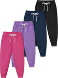 Resinta 4 Pack Girls Sweatpants - Soft Casual Jogger Pants