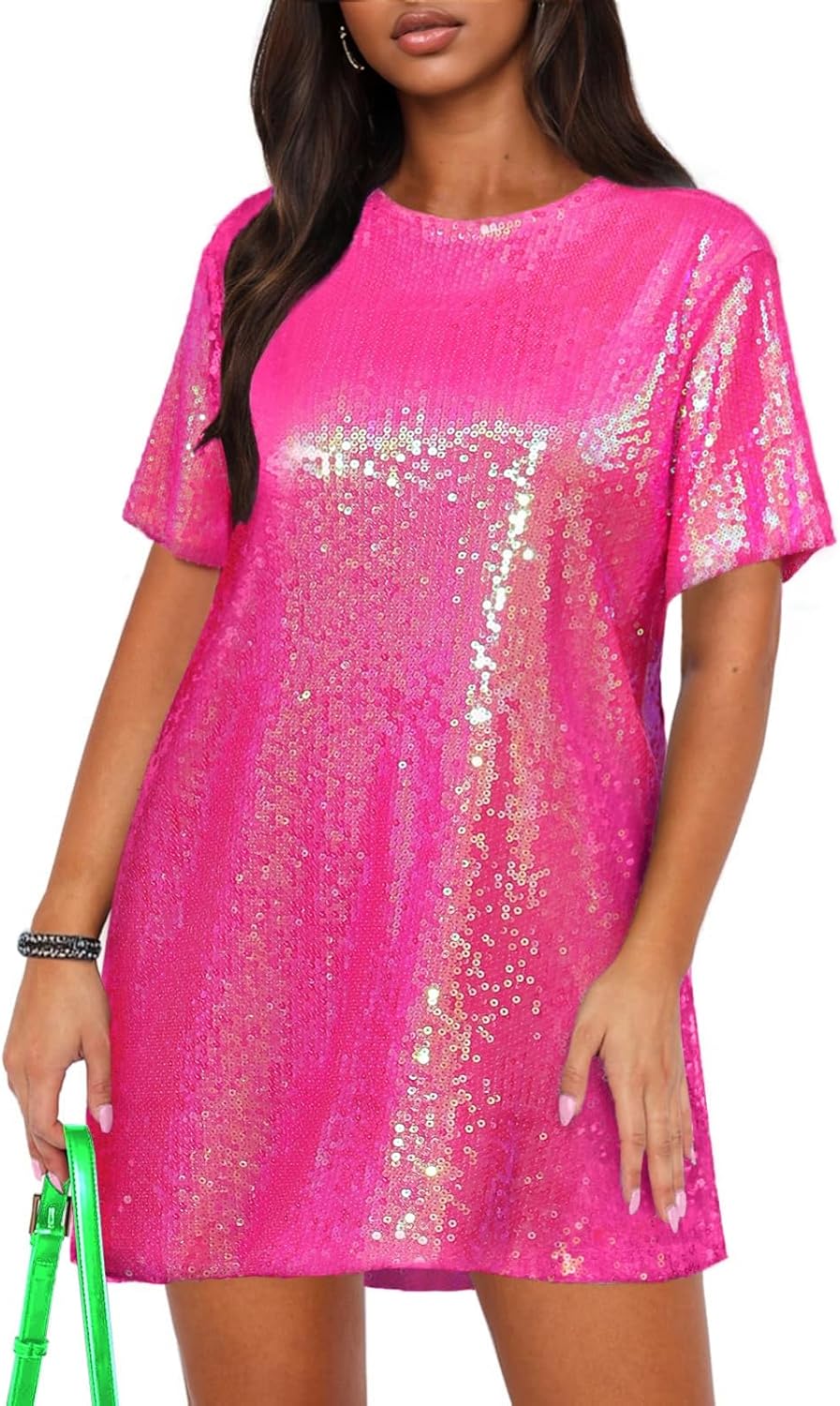 Stunning Women's Crew Neck Sequin Dress for All Occasions