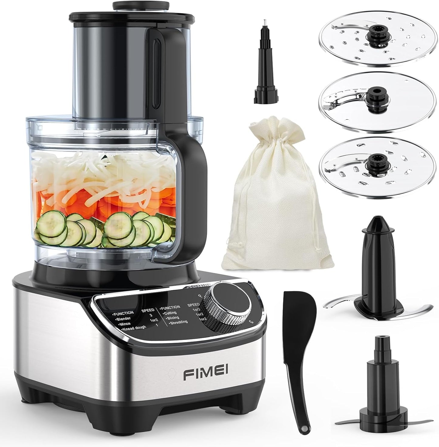 FIMEI Food Processor - Versatile Blades, Blender Combo