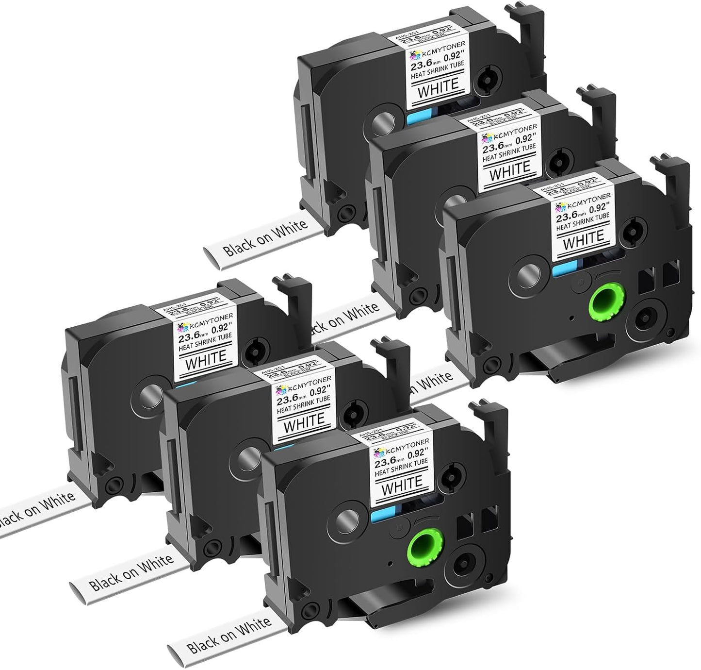 6 Pack Compatible Heat Shrink Tube Label Tape for Ptouch Printers
