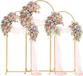 Wedding Arch Backdrop Stand Set of 3 - Gold Metal Arched Frames