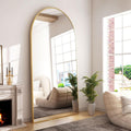 34x76 in Arched Full Length Wall Mirror - Elegant Gold Trim
