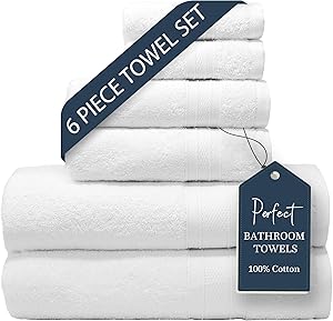 Luxurious TRIDENT White Towels Set for Spa and Everyday Use