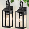 Outdoor Wall Light Fixtures 2 Pack - Durable 15 in Black Sconces