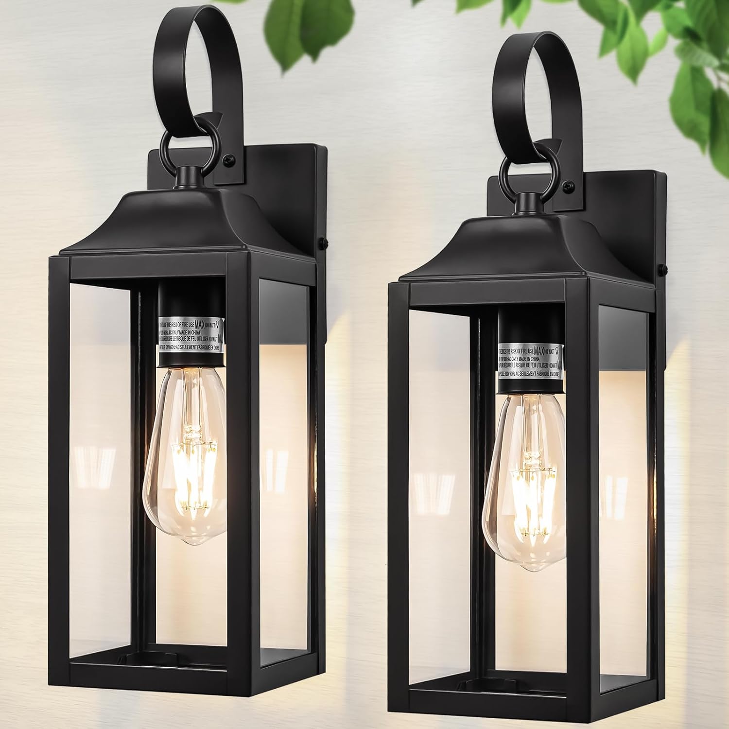 2 Pack Outdoor Light Fixtures Wall Mount for Modern Homes