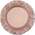 Acrylic Charger Plates 12-Pack 14in Rose Gold - Elegant Event Set