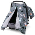 Rquite Car Seat Cover Baby - Minky Infant Canopy with Peekaboo Window