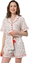 100% Cotton Pajamas for Women Sets 2 Pieces - Soft Breathable PJs hem