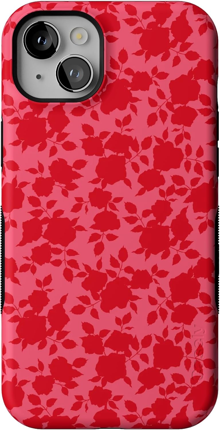 Bold Protective iPhone 14 Plus Case with Floral Aesthetic Design