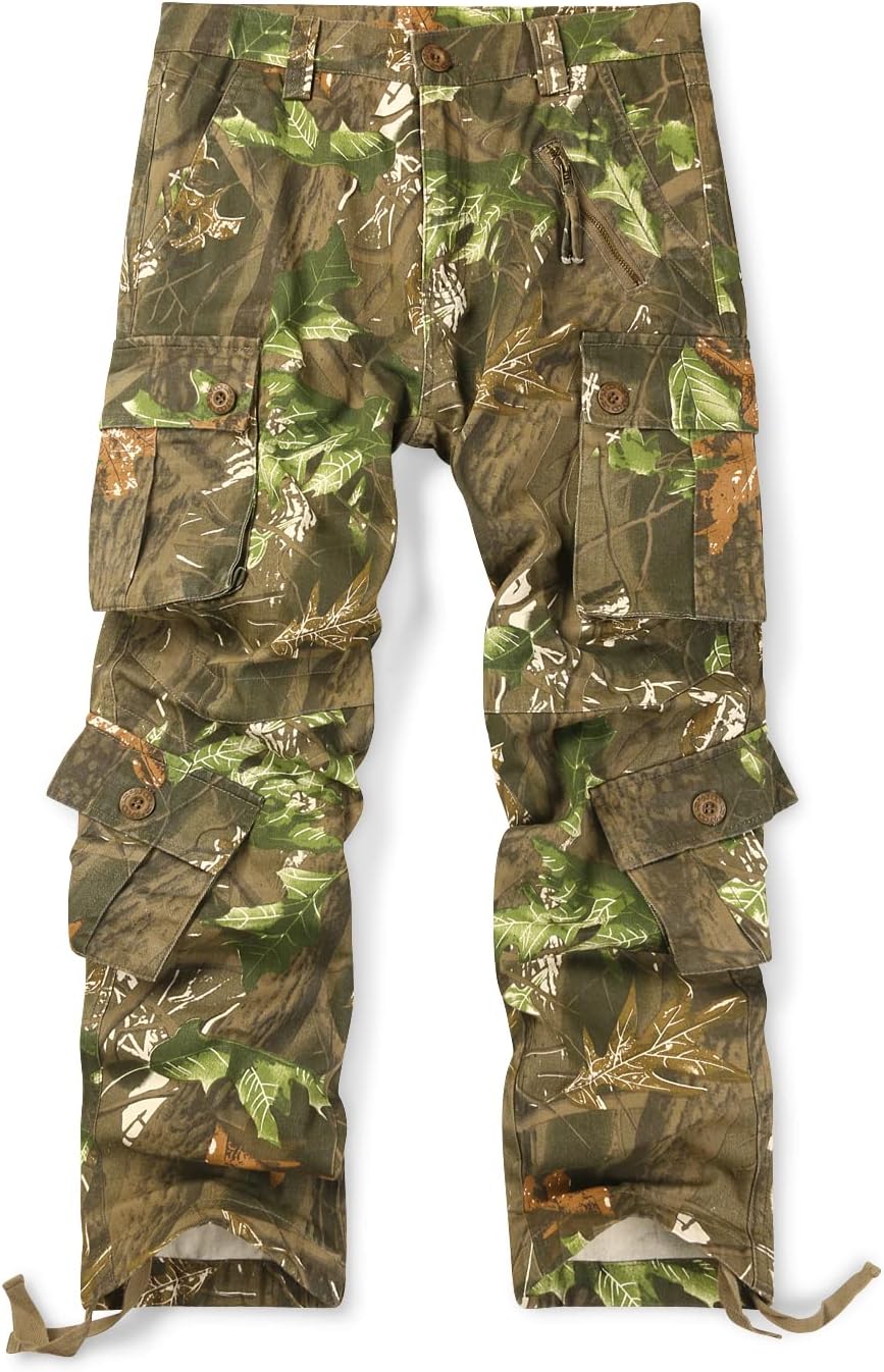 OCHENTA Men's Cotton Casual Cargo Pants for Tactical Use