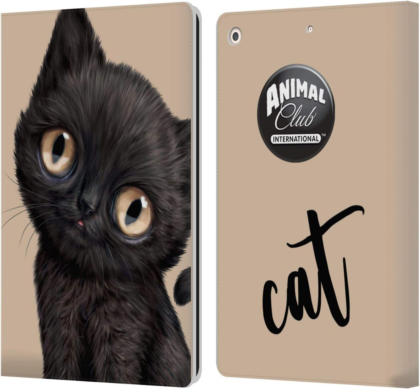 Animal Club International Black Cat Faces Leather Wallet Case