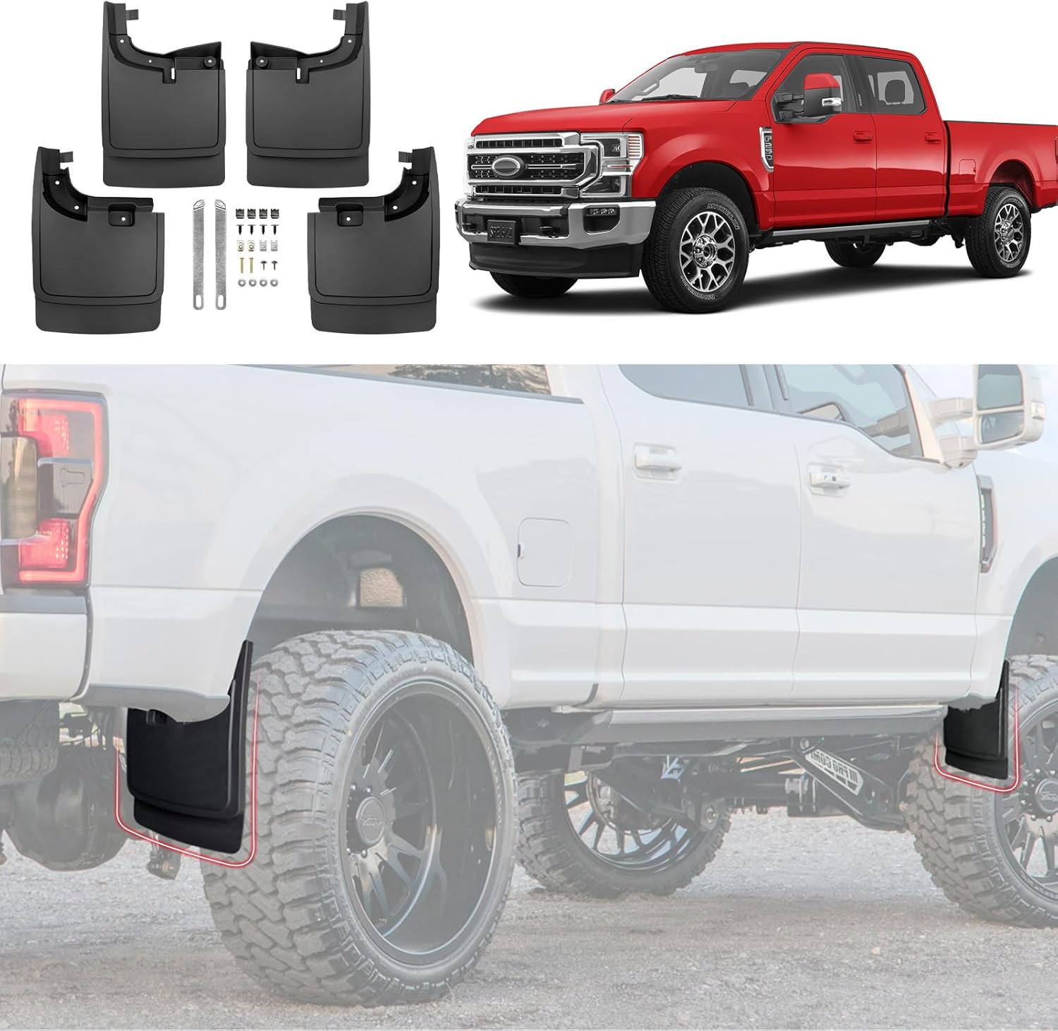 Mud Flaps for 2017-2024 Ford F-250/F-350 Super Duty Trucks