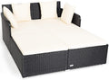 Tangkula Outdoor Rattan Daybed for Spacious Comfort & Style