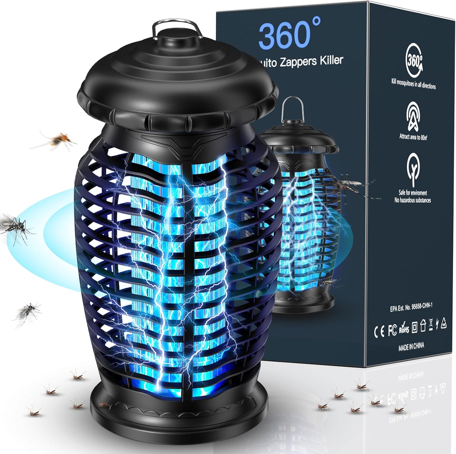 Bug Zapper Outdoor 4200V Electronic Mosquito Zapper for Home