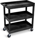 Tubstr 3-Tier Rolling Utility Cart with Wheels - Heavy-Duty 300 lb