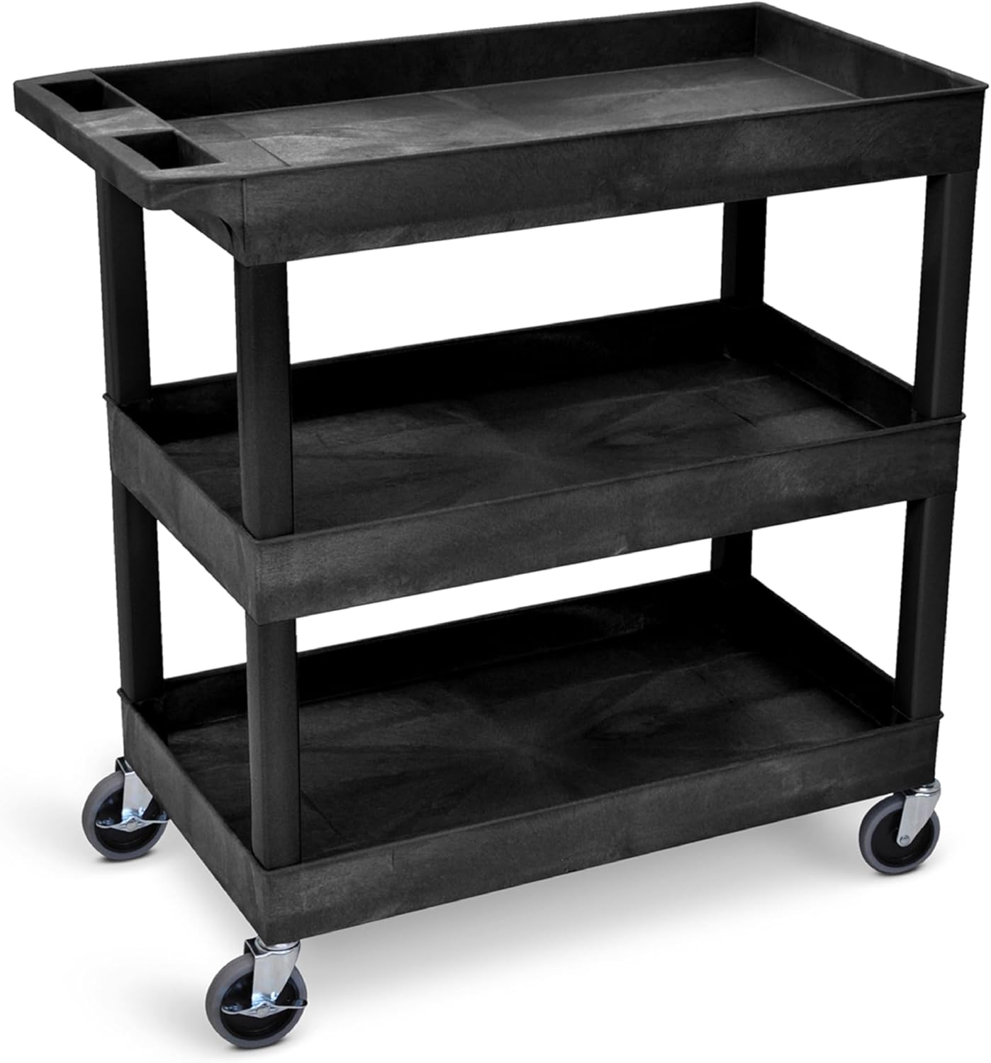 Durable 3-Tier Rolling Utility Cart with Locking Wheels for Storage