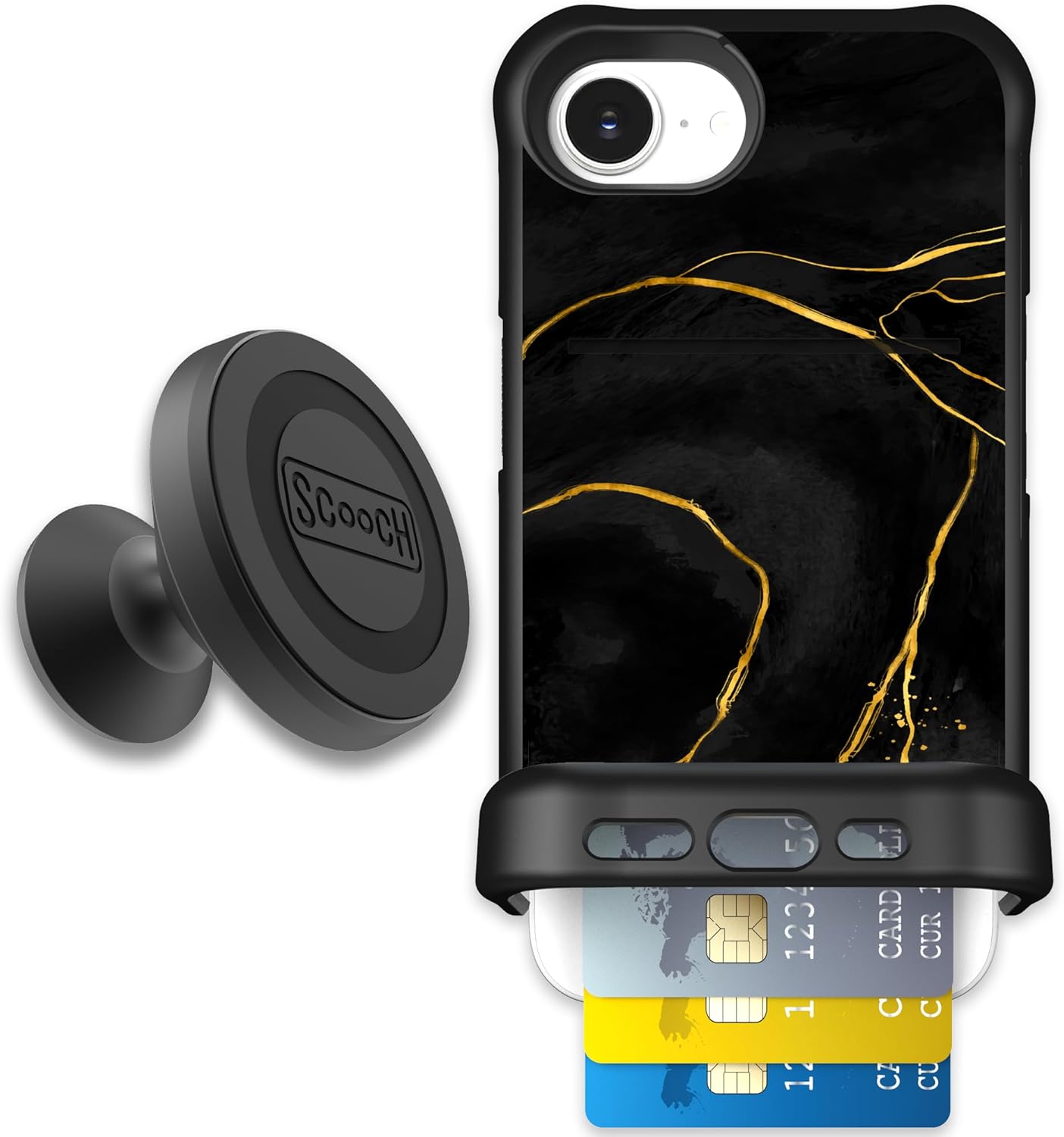 Scooch iPhone 16e Case with Card Holder and Drop Protection