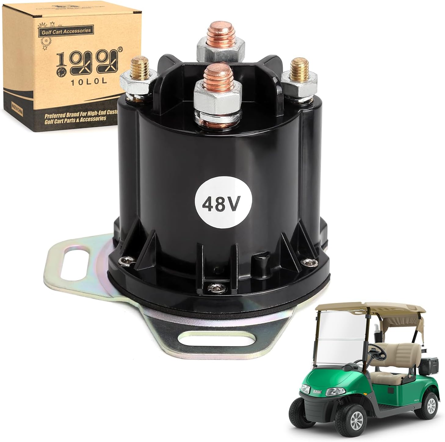 10L0L Golf Cart 48V Solenoid for EZGO RXV, Heavy Duty 150A