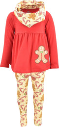 Unique Baby Girls Toddler 3pc Christmas Outfit Set - Soft Festive