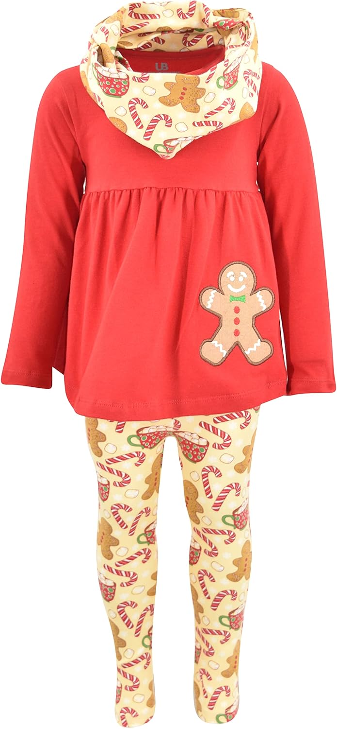Unique Baby Girls 3pc Outfit Set for Christmas Fun and Style