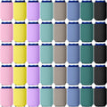 Can Coolers 80 Pack Multi Color Blank Can Sleeves - Insulated Party