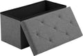 Sweetcrispy 30 in Folding Storage Ottoman Bench - Padded Seat