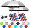 Beach Umbrella with Clamp 2 PACK - Adjustable UPF50+ Sunshade