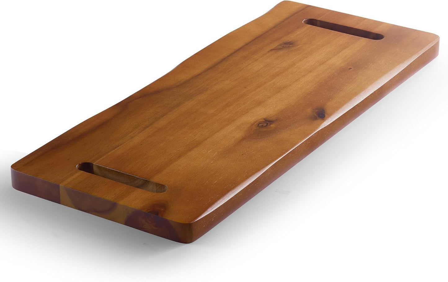 30 in Large Acacia Wood Charcuterie Board with Handles for Parties