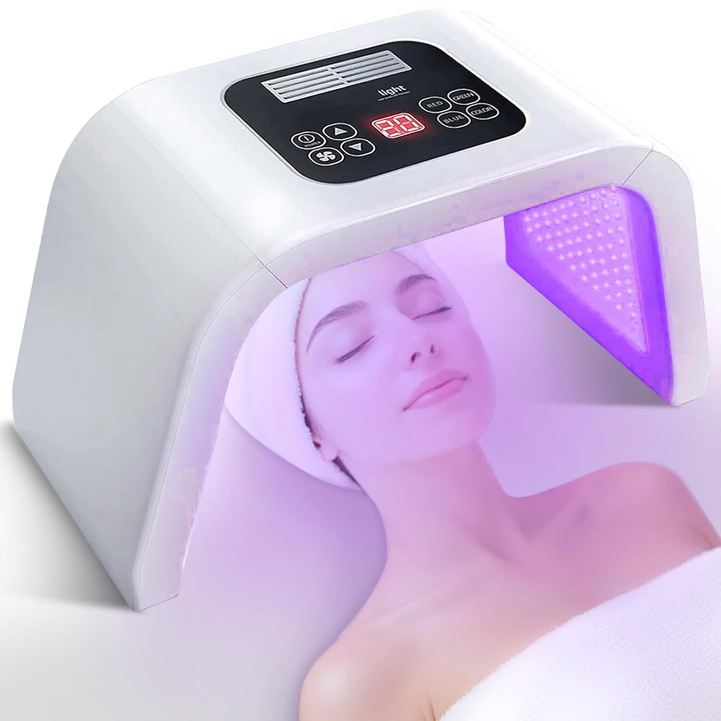 LED Light Therapy Facial Mask for Home Skin Care - 7 in 1