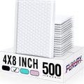Fuxury Bubble Mailers 4x8 in 500 Pack - Padded Envelopes for Small