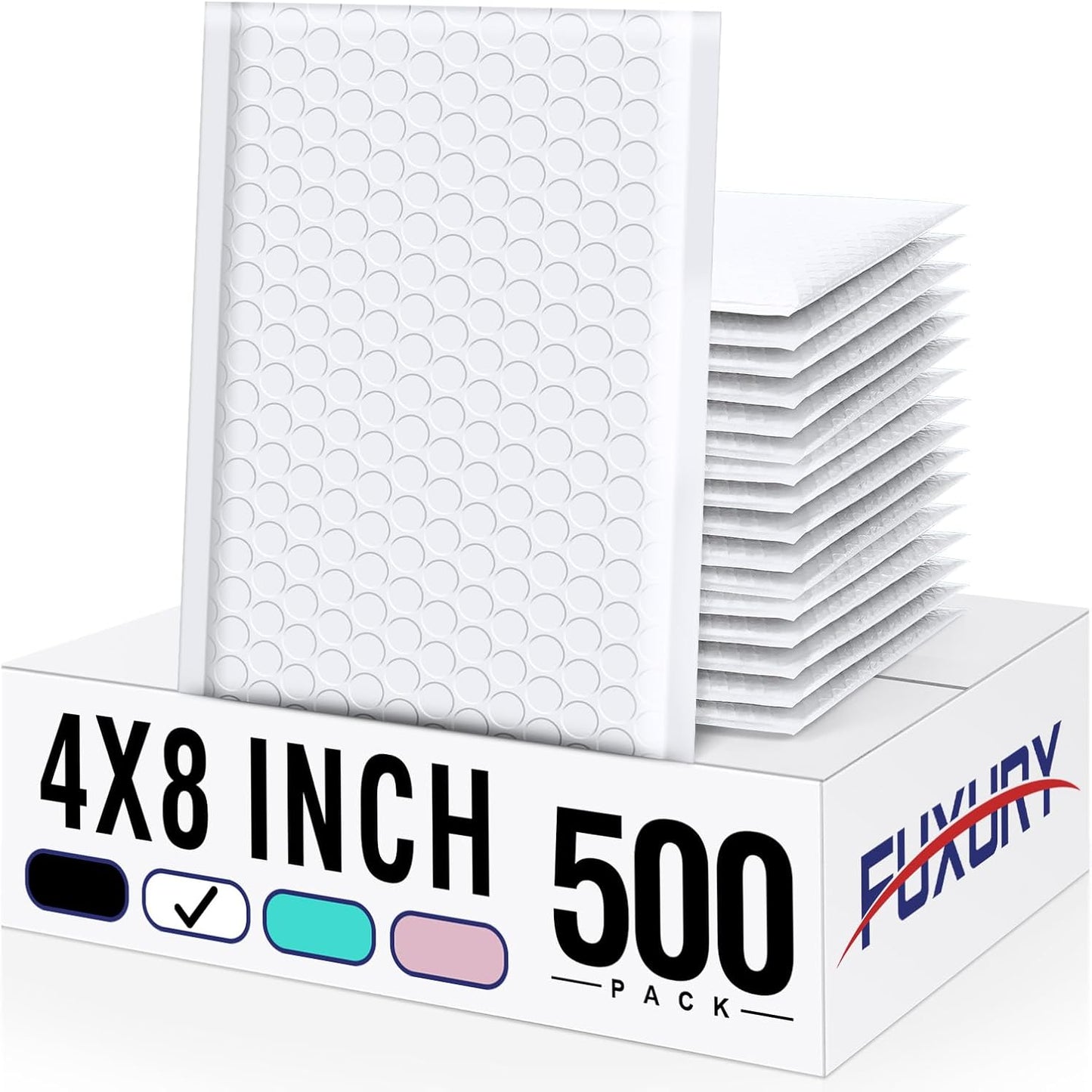 Fuxury Bubble Mailers 4x8 Inch 500 Pack for Jewelry Shipping