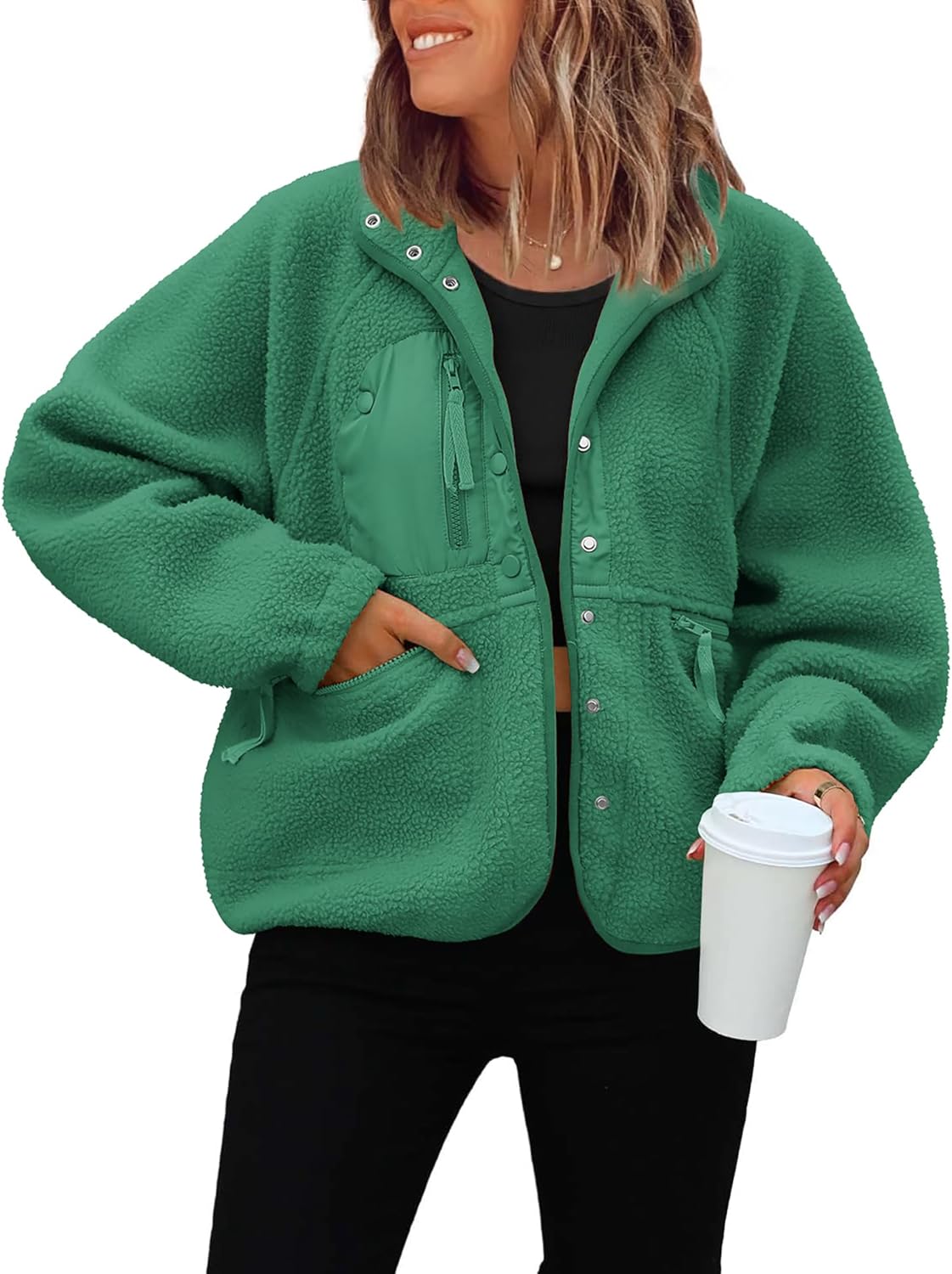 ReachMe Womens Sherpa Jacket: Cozy Fleece Winter Style