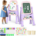 Kids Easel Double Sided Magnetic Whiteboard Chalkboard - Portable Gift