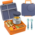 Bento Lunch Box Set for Kids Navy Blue - 8oz Soup Thermo