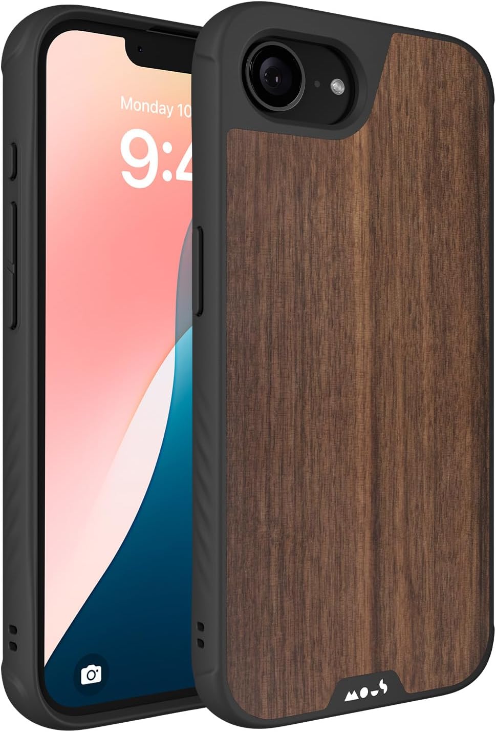 Mous for iPhone 16e Case - Limitless 6.0 Walnut - Shockproof Cover