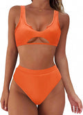 SUUKSESS Women Cutout Bikini Sets Push Up High Waisted Swimsuits