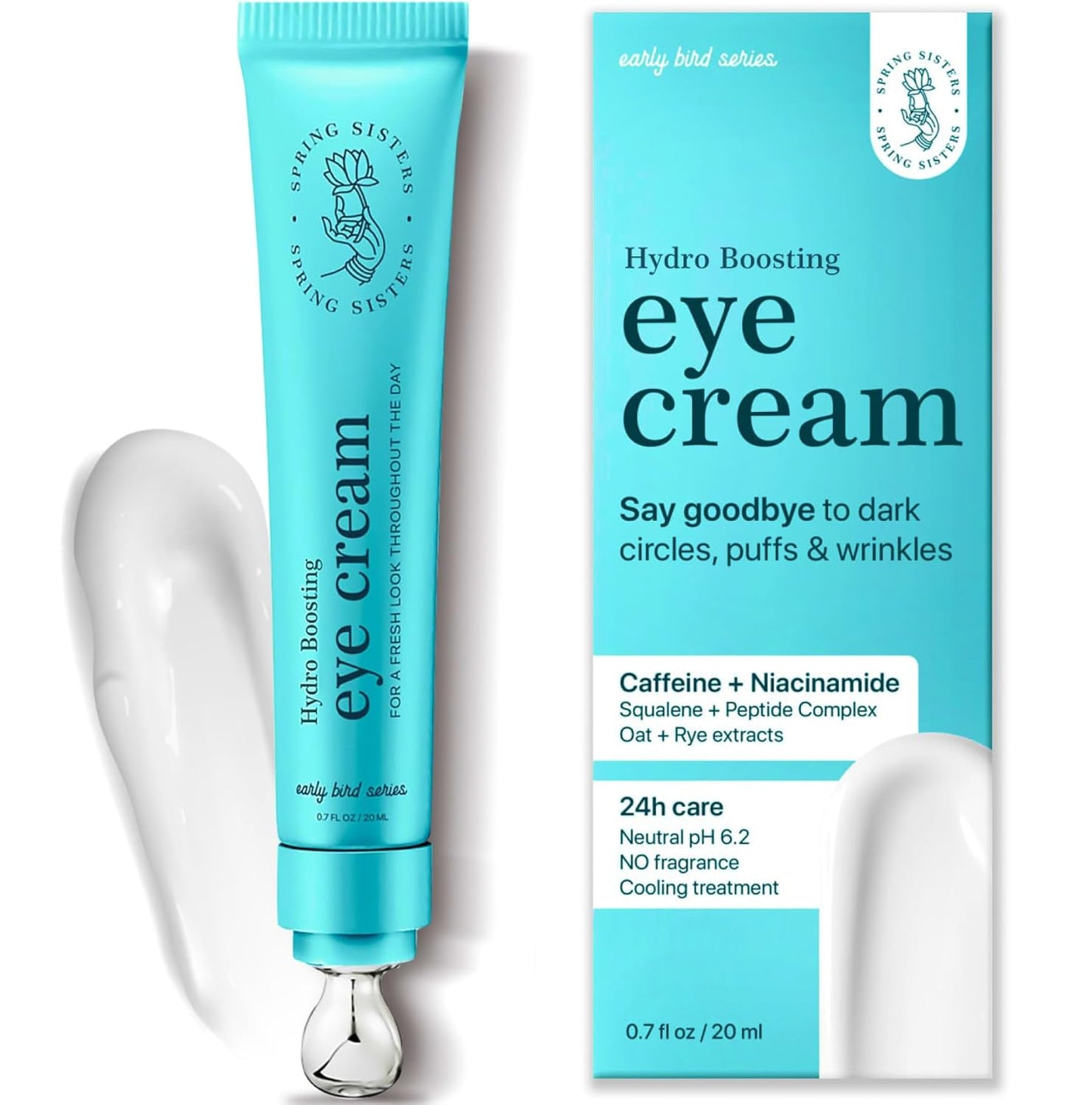 Under Eye Cream for Dark Circles and Puffiness - Caffeine Brightener