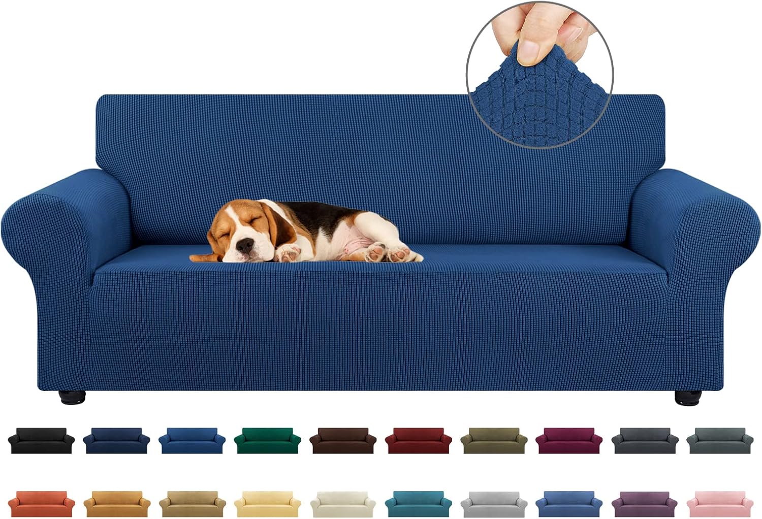 KEKUOU Stretch Sofa Cover Slipcover for 3 Cushion Couch Sofa