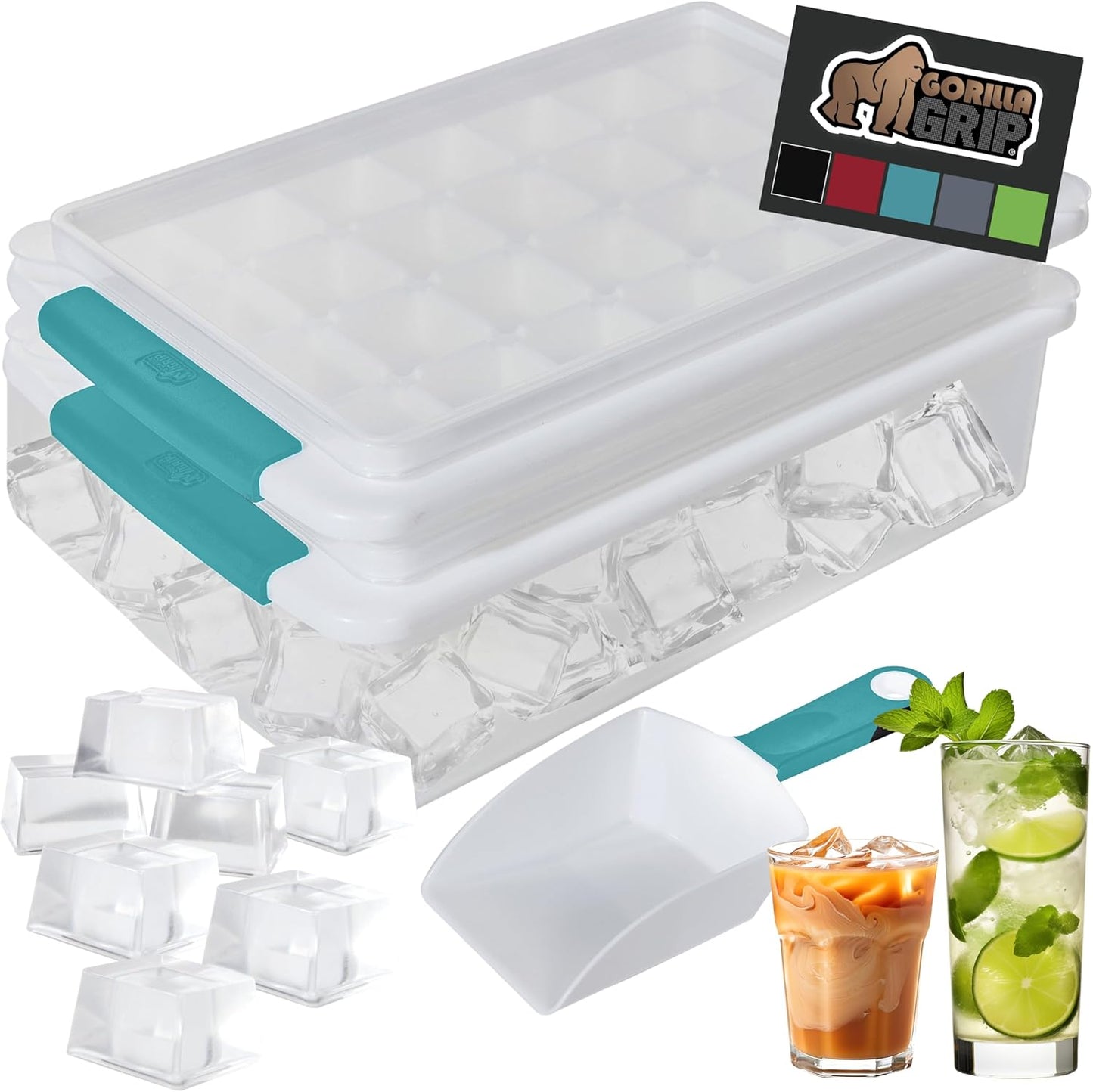 Easy-Release Ice Cube Tray Set: Makes 56 cubes!