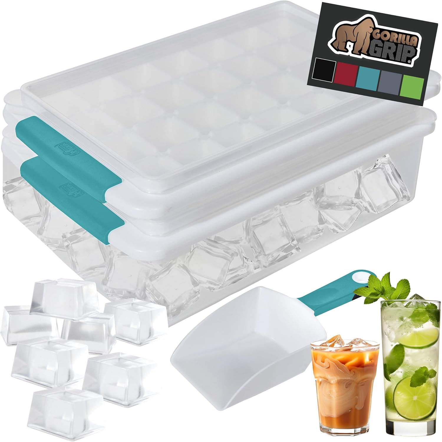 Easy-Release Ice Cube Tray Set: Makes 56 cubes!