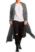 Men's Lightweight Ruffle Shawl Collar Cardigan - Long Drape Overcoat