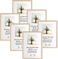 8x10 Wood Picture Frame Set of 6 - Natural Oak Frames for Wall