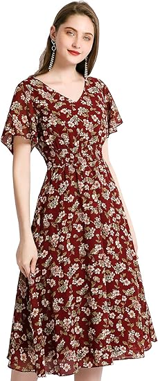 Chiffon Floral Summer Sun Beach Dresses for Women 2023 Review
