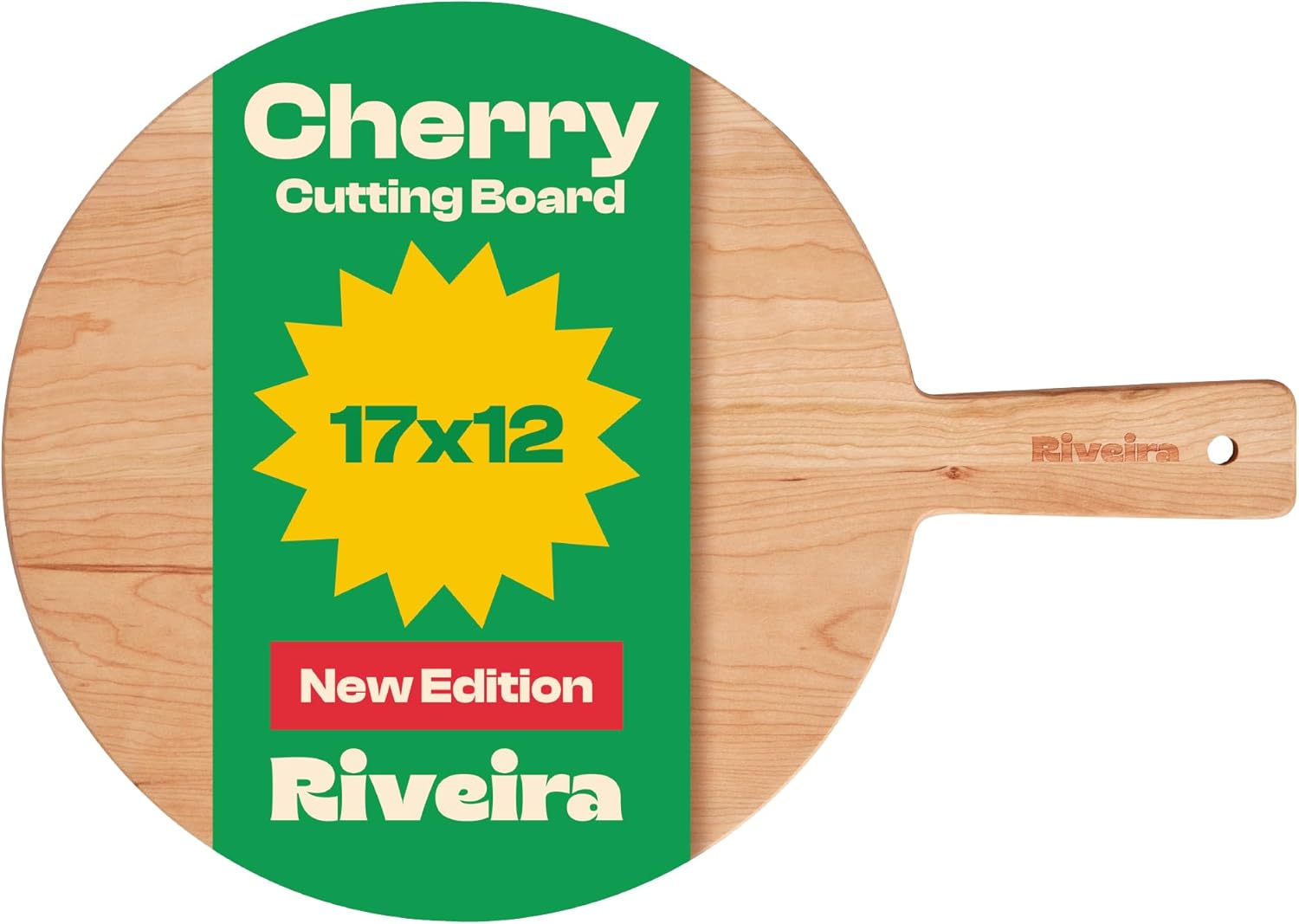 Cherry Wood Cutting Board with Juice Grooves for Kitchen Use