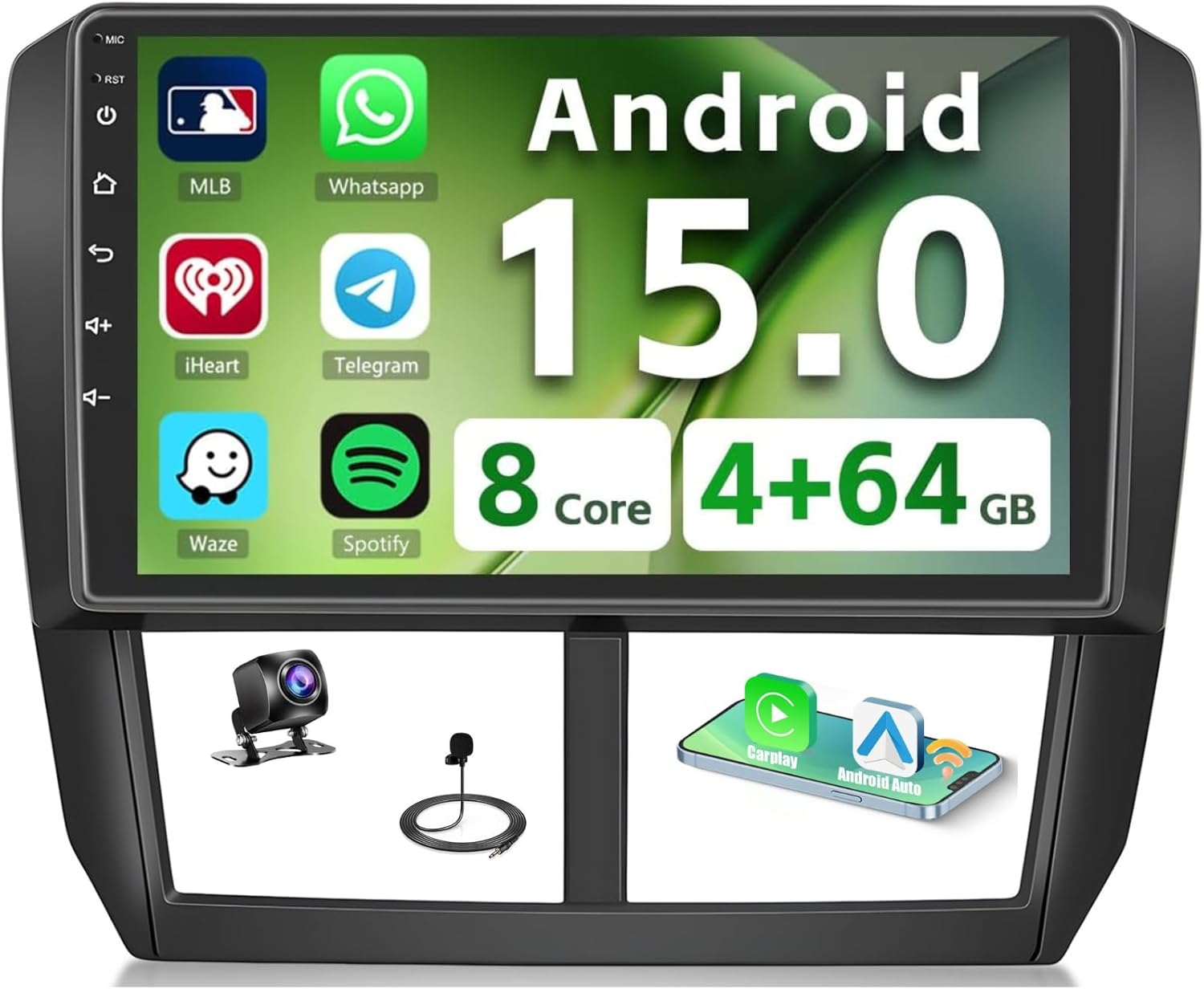 8-Core Android 15 Car Stereo for 2008-2012 Subaru Forester
