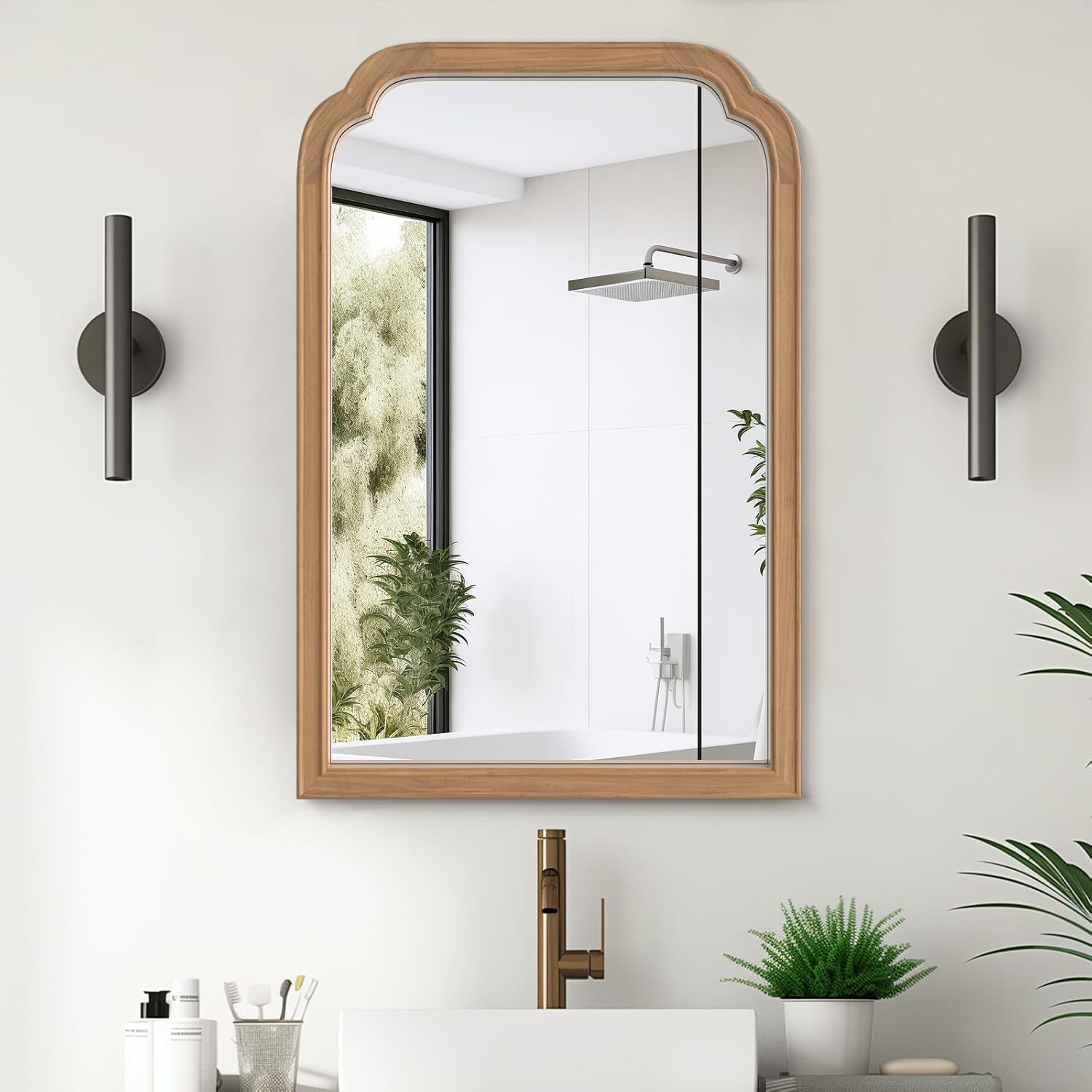 WallBeyond Wood Frame Wall Mirror for Entryway and Living Room