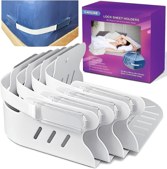Lock Bed Sheet Holders for Corners - Heavy Duty 4Pcs Straps