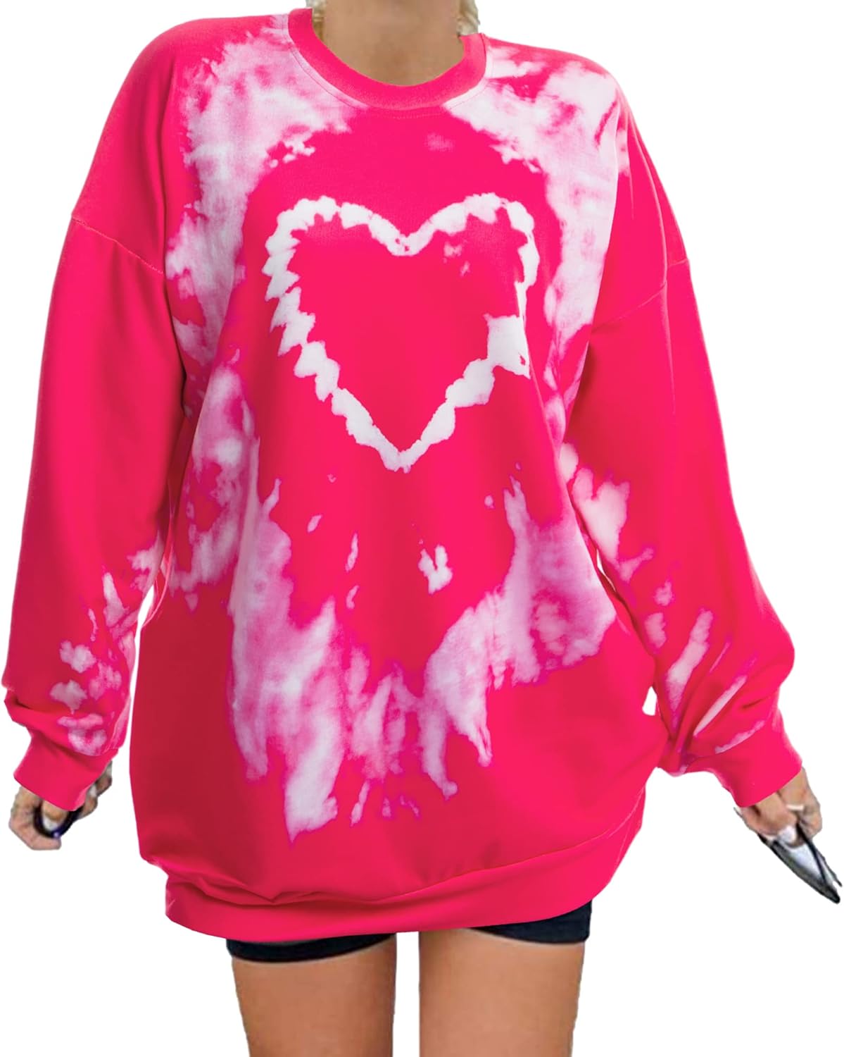 Cozy Heart Tie Dye Sweatshirt by LOTUCY