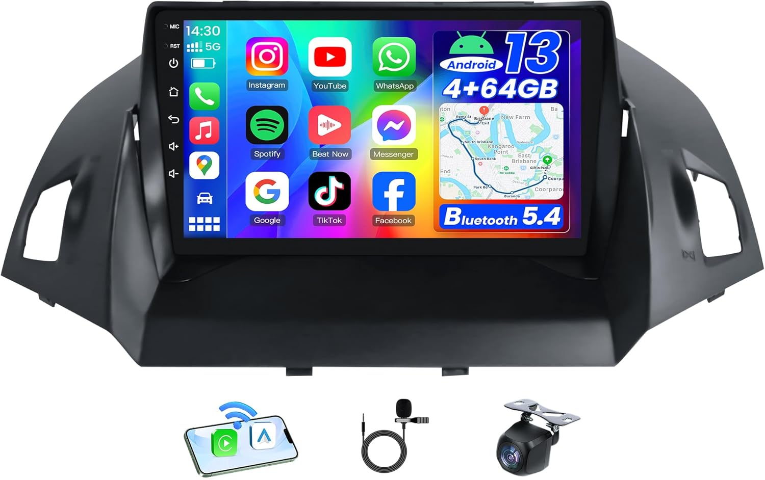 Car Radio for Ford Escape 2013-2018 with 9 Inch Touch Screen