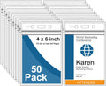 Clear Plastic Vertical Badge Holders Pack of 50 - Durable XXL